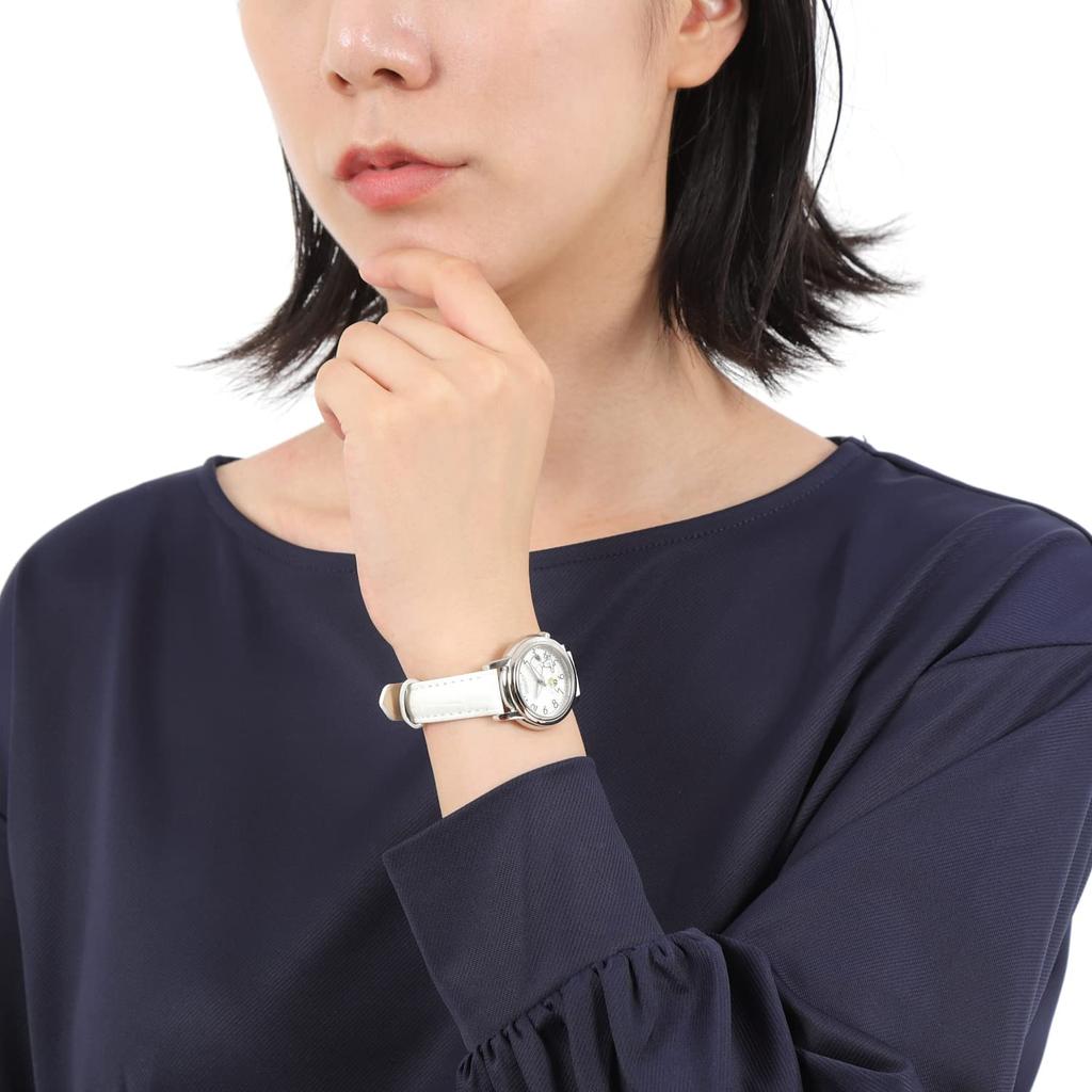 Snoopy Watch World Limited 100 Pieces Each with Serial Number Japanese Planning Model Genuine Leather Strap Women's (White)