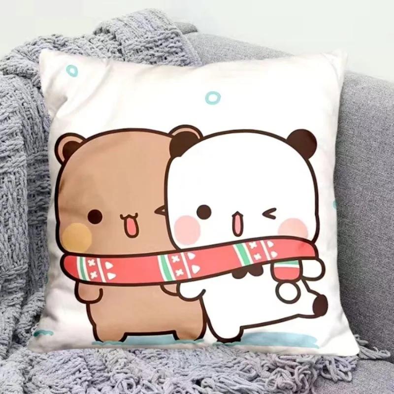 Милая декоративная подушка Yier Panda Бубу Дуду Мультяшные квадратные подушки Каваи Аниме Мягкая подушка для поясницы дивана Автомобиль Дом Спальня Декор