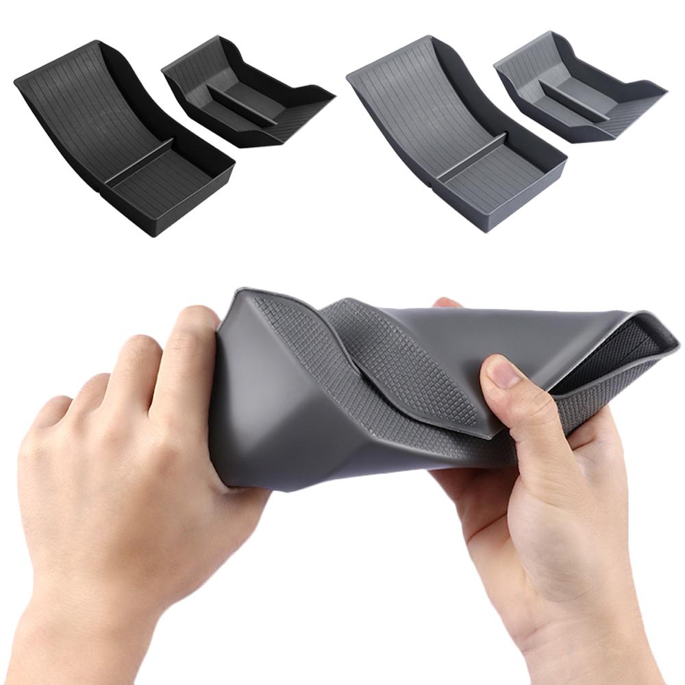 Car Center Console TPE Lower Storage Box for Tesla Model Y 3 2020-2024 2024 Central Control Armrest Organizer Pad