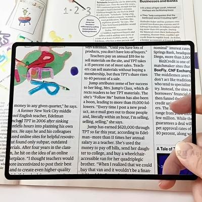 1 шт. Увеличение страницы книги 180X120 мм, ультратонкая удобная лупа из ПВХ