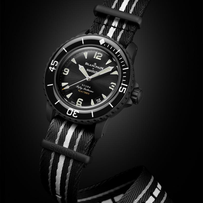 Swatch x Blancpain Scuba Fifty Fathoms Ocean Of Storms Men Watches Black SO35B400