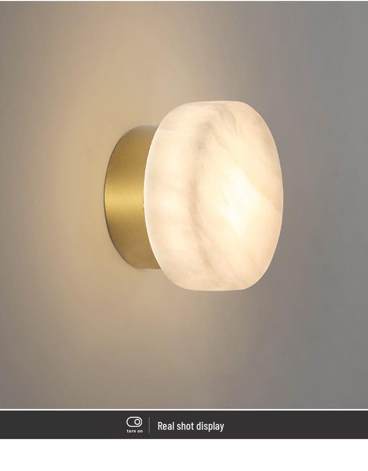 Designer Marble Wall Lamp - Luxury Post-Modern Bedside Lighting for Bedroom & Living Room