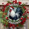 Величественный Петух Деревянный Рождественский Знак, Круглый Знак «Счастливого Рождества» для Декора на Входную Дверь или Стену, Идеальный Рождественский Подарок