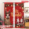 2pcs 2D Flat Printing Merry Christmas Popular Window Curtains Feliz Navidad Llama Santa Fabric Without Electricity 0 Use for