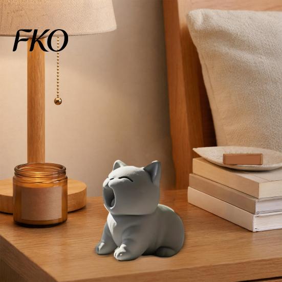3D Printing Cat Figure Printed Figurine, Cute Screaming Ornament, Creative Desk Ornament Kitten Sculpture Desktop Decoration for Home Office Decor Pet