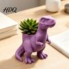 Уникальный подарок на день рождения 3D-печатный цветочный горшок-динозавр Декоративный цветочный горшок Тираннозавр Рекс Маленький контейнер для зеленых растений Горшок для суккулентов и кактусов Для дома