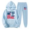 I STAND FOR ISRAEL Мужской женский спортивный спортивный костюм с капюшоном унисекс, двухсекционная одежда для бега, пуловер с длинными рукавами, толстовки с капюшоном, комплект толстовка + спортивные штаны