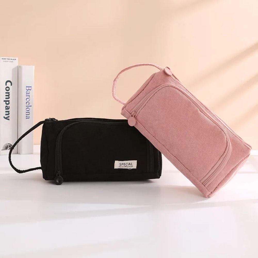 Большая вместимость холщовый пенал модная канцелярская коробка новый большой пенал