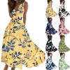 Women's Casual And Fashionable Floral Print V-Neck Sleeveless Dress Sleeveless Dress