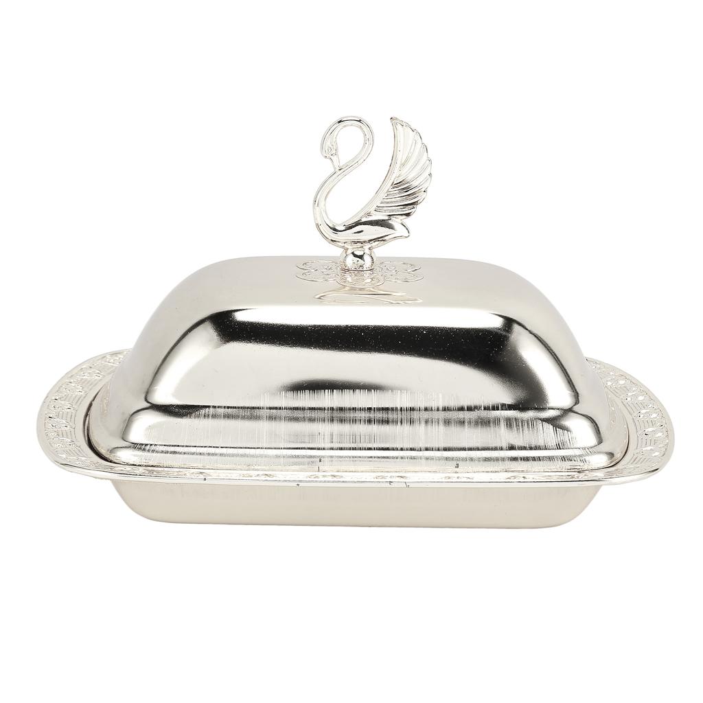 Gold Fruit Tray European Style Metal Fruit Plate Table Decoration with Lid for Snacks Candies