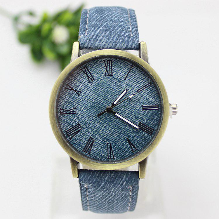Good Denim Fashion Roman Watch Watches Quartz Canvas Dial Men and Women Belt Watch