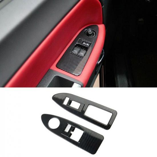 Interior Window Lift Switch Panel Cover For Dodge Challenger 09-14 Carbon Fiber