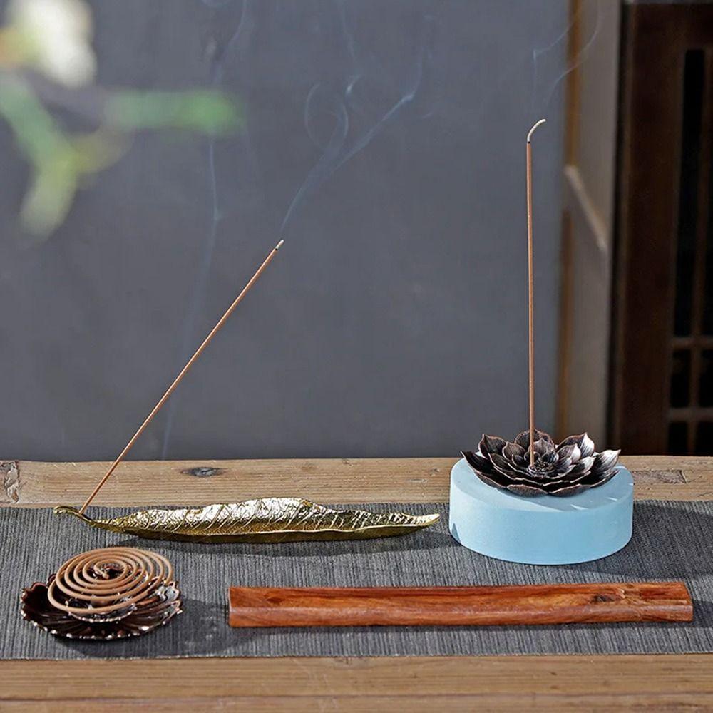 6 Holes Incense Burner Lotus Design Incense Burning Tray Lotus Aromatherapy Stand Office Use