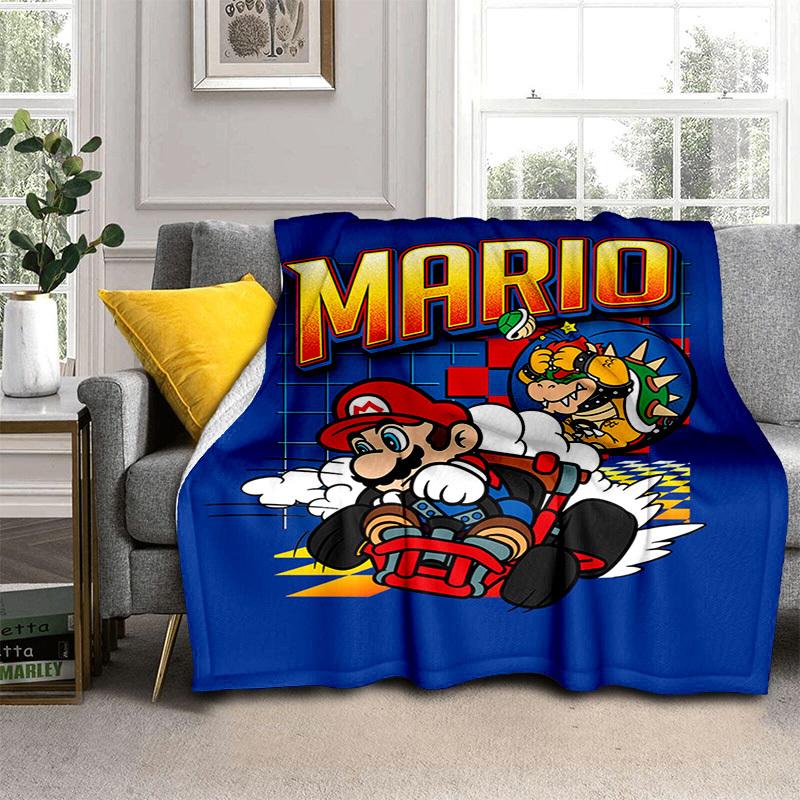 1pcSuper Mario Kart Racing Plush Blanket - Soft & Cozy for All Seasons, Perfect Gift IdeaB06045m