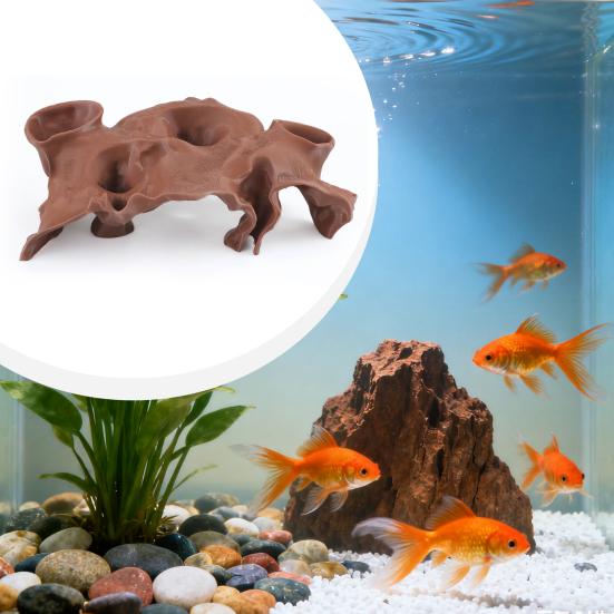 Natural Curve Aquarium Hideout Under Gravel Tunnel Cave Fish Tank Viewing Tunnel Hideout for Catfish Kuhli Loaches Shrimp