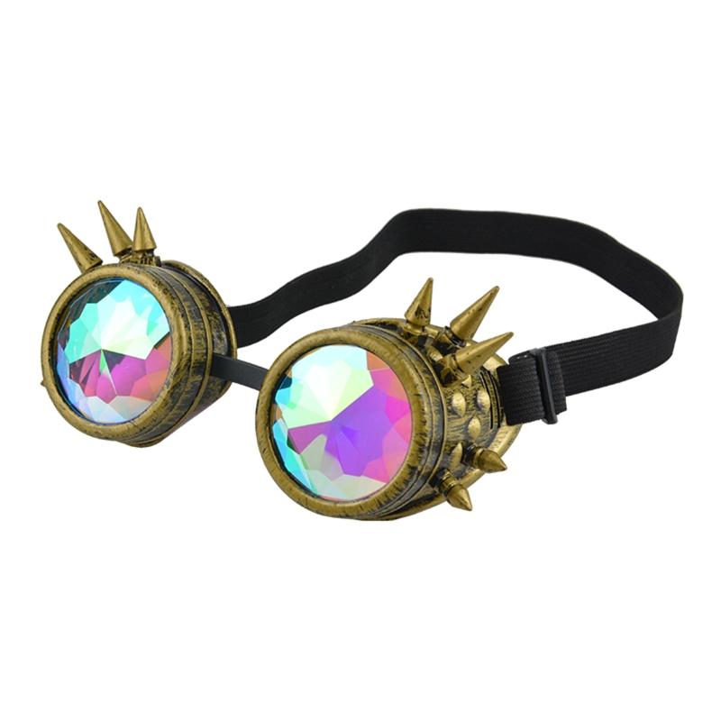 Steampunk Goggles Sunglasses Men Women Kaleidoscope Glasses Rave Festival Holographic Retro Party Cosplay Goggle Eyewear