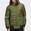 Adidas Neo Metallic 3-Stripes Sports Hooded Down Jacket Men Outerwear Olive H45270