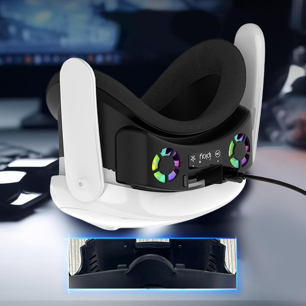 RGB охлаждающий вентилятор лицевая крышка для Meta Quest 3 аксессуары VR гарнитура воздушная циркуляция маска дышащий лицевой интерфейс лицевая крышка