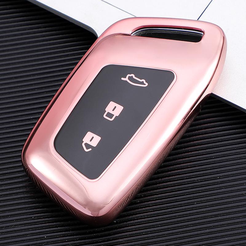 Soft TPU Car Key Case Cover Shell Sleeve Protector Holder Accessories for Baojun Wuling Hongguang Key Rings Keychain Bag