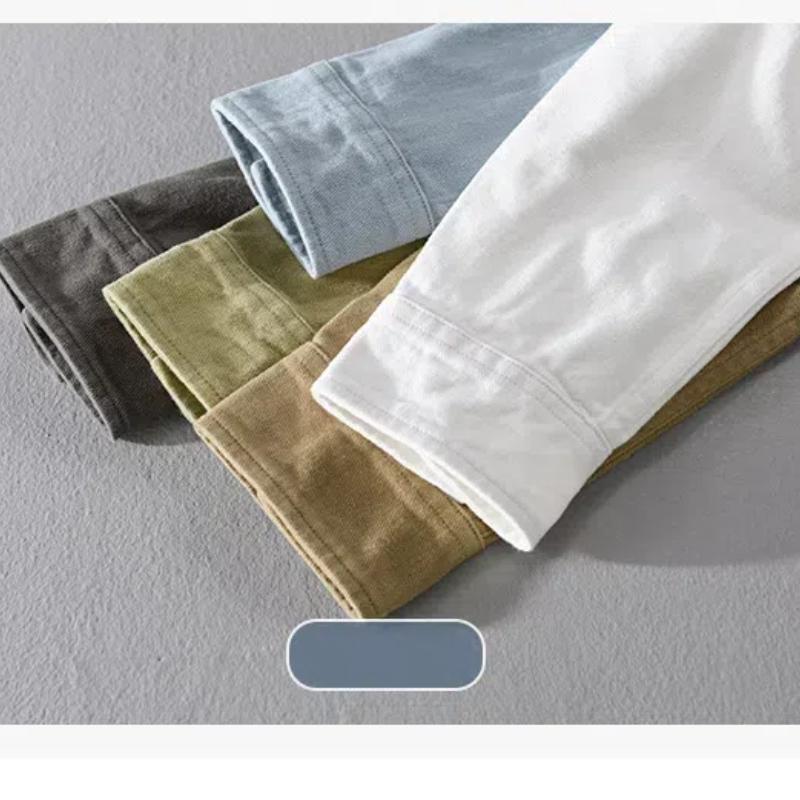 Осенние рубашки-карго для мужчин с воротником-лацканами, двойными карманами и длинным рукавом, повседневная рубашка, молодежная, популярная, из чистого хлопка, удобная, хорошего качества