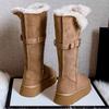 Носите высокие зимние сапоги, женский мех интегрирован, повседневные и теплые, ботинки на толстой подошве увеличивают рост зимой
