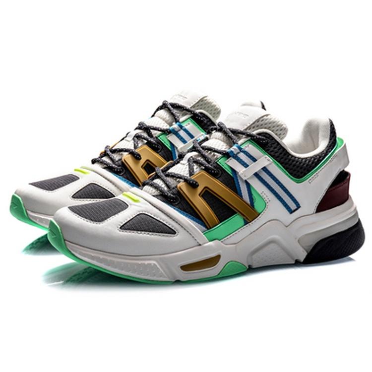 Li-Ning Li Ning Lightweight Low top Classic Casual Shoes Men's Black Green AGCQ143-3