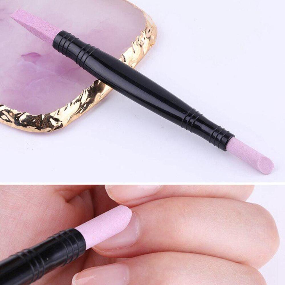 Двойное средство для удаления кутикулы ногтей, толкатель, кварцевый скраб, каменная ручка, крупа, маникюр, польский педикюр