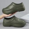 Fashion Chef Shoes Men's Summer Waterproof Non-slip Kitchen Shoes One Pedal Men's Green Black Labor Insurance Men's Shoes for Work