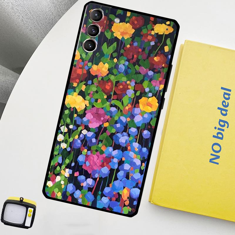 Красочная Цветочная Картина Искусство Чехол Для Samsung Galaxy S22 Ultra S23 FE S9 S10 Note 10 Plus Note 20 Ultra S20 S21 FE Чехол