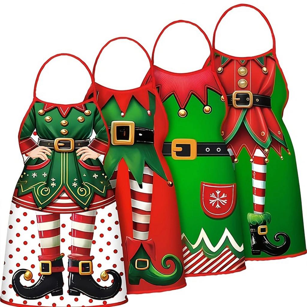 Christmas Aprons For Adults Thickened Apron Holiday Xmas Kitchen Apron Apron For Family Party Holiday