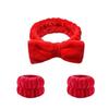 1 Set Face Wash Hair Band Soft Comfortable Spa Bowknot Headband And Wristbands Set Grooming Accessories