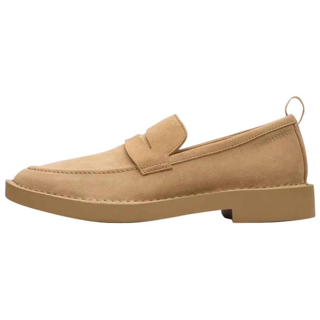 Clarks Martock Lo Кожаные Модные Универсальные Лоферы Мужские лоферы Коричневые 26180847