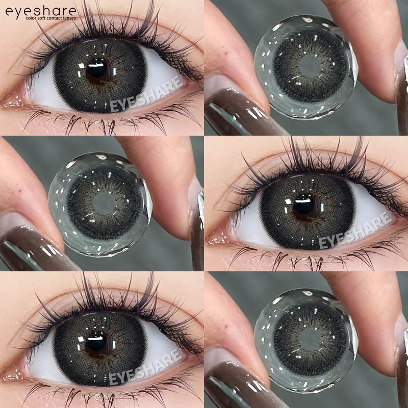 1 Pair Fashion Brown Colored Lenses Gray Lenses Blue Eye Lens High Quality Cosmetics Green Contacts Black Lens Yearly