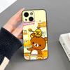 Милый чехол-медвежонок Рилаккума для iPhone 16 Plus 15 14 Pro Max 13 Mini 11 12 Xr X Xs 6 7 8 SE Plus Задняя крышка