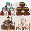3pcs Medieval Egyptian Soldiers Building Blocks Castle Eagle Knights Figfures Spear Assassin Bow Weapons Sword War Bricks Toys
