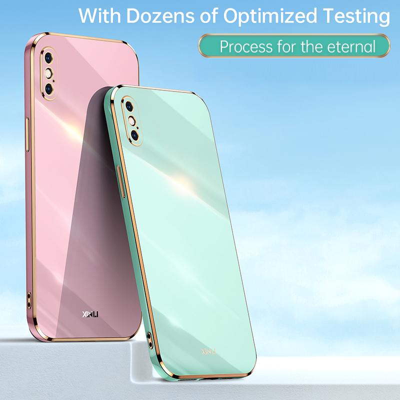 Квадратный модный чехол с покрытием для Apple iPhone X XS Max XR 5G Funda Мягкий высококачественный силиконовый амортизирующий бампер Защитная оболочка