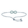 [M9970] - Браслет «Инфини», белый серебряный (родиевое покрытие) - 15x7 мм