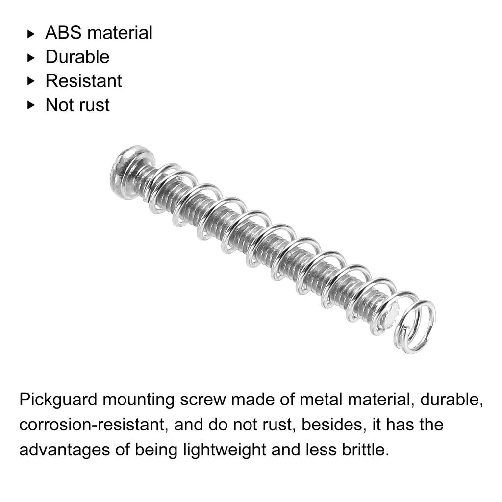 Винты для крепления защитной накладки на гитару PATIKIL с пружиной M3x30 мм, винты для крепления кольца звукоснимателя с двойной катушкой для электронной гитары, серебристые, упаковка из 4 шт.