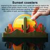 Sundowner Coaster Set with Cactus Toothpick Holder Mountain Salt & Pepper Shakers And Sun Bottle Opener Desert-Themed Table Decor for Party