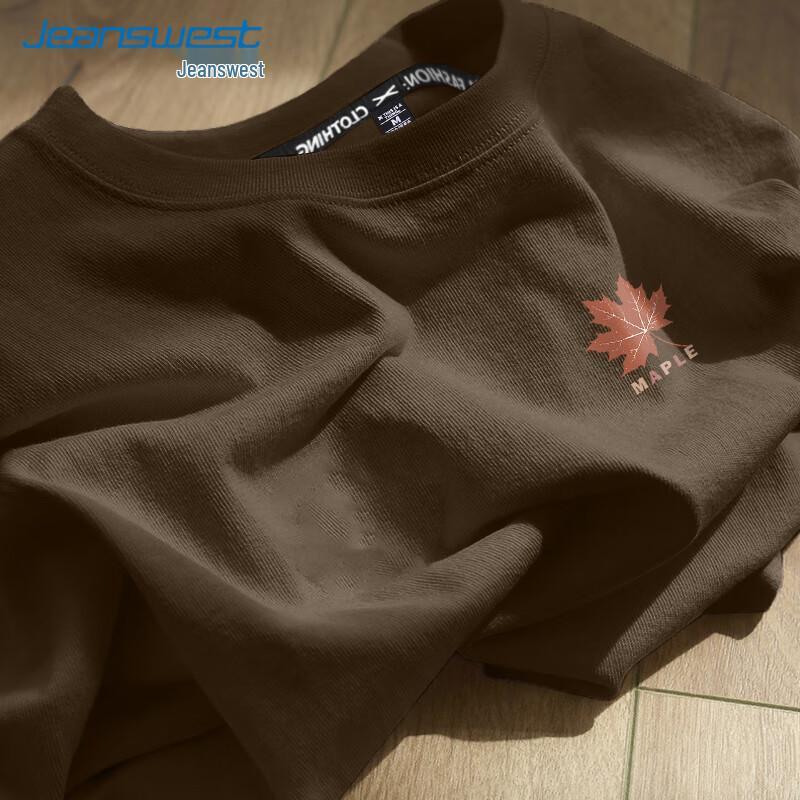Мужская хлопковая футболка Jeanswest с принтом кленового листа
