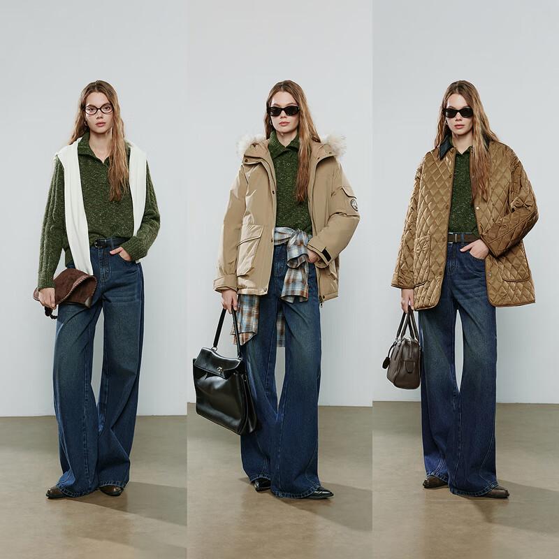 Chuyu Women's Retro Cable Knit Lapel Sweater