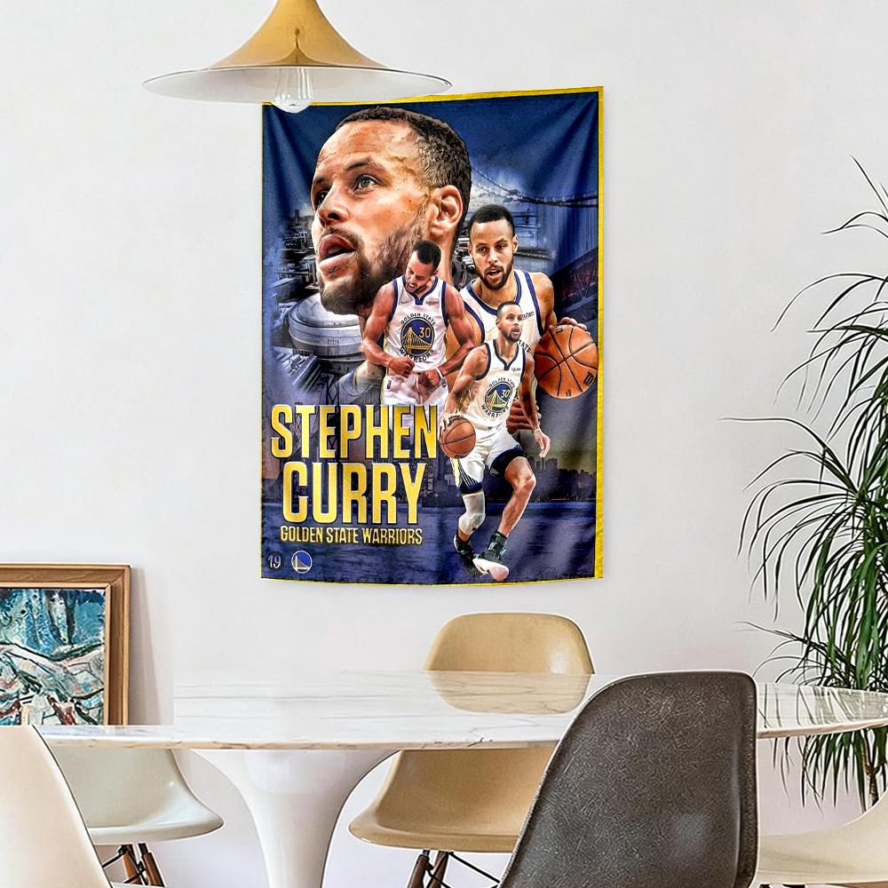 Golden State Warriors Curry Aesthetic Tapestry Psychedelic Art Perfect for Living Room Dorm Wall Studio Wall Year-Round Gallery Wall