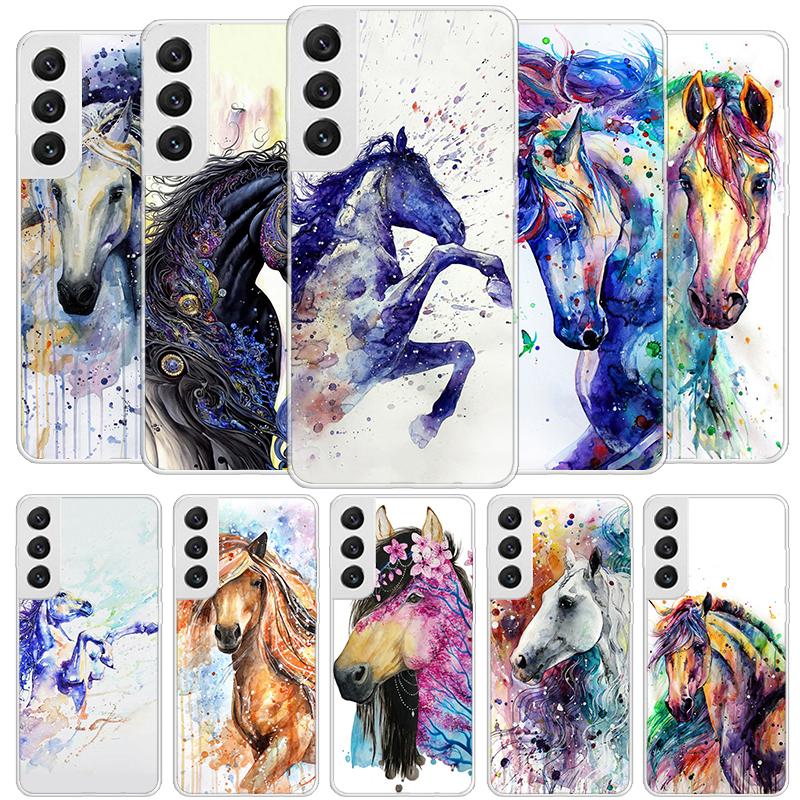 Animal Oil Painting Horse Cover Phone Case For Samsung Galaxy S26 S25 Edge S24 Ultra S23 S22 Plus S21 S20 FE Soft Fundas Shell G
