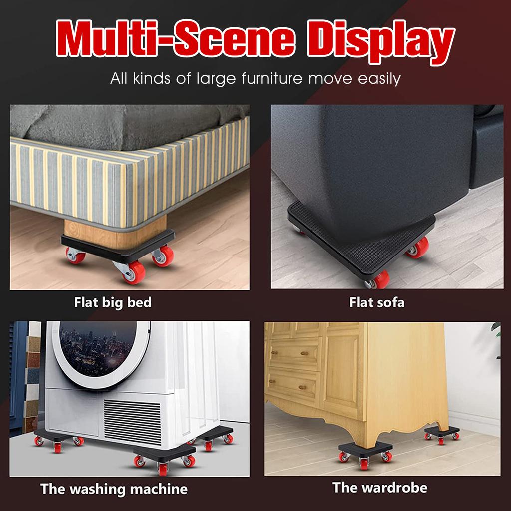 330 фунтов комплект для перемещения мебели, вращающийся на 360 градусов, комплект роликов для подъема тяжелой мебели с подъемником для снятия колесных стержней