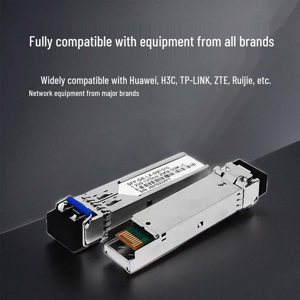 In Stock: 1.25G Gigabit Single Mode Dual Fiber LC SFP Optical Module, 10km-120km Range, 1310nm Wavelength, Universal Compatibility