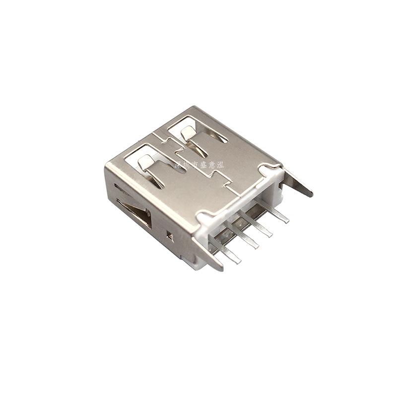 Вертикальный USB 2.0 Type A Female Порт, Разъем 13,7 мм, Прямые Контакты 180°, Плоское Гнездо