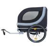 Dog Bicycle Trailer (up to 40 kg) Grey-Black with Safety Swivel Coupling, Bicycle Cargo Trailer with Mosquito Net & Rain Cover