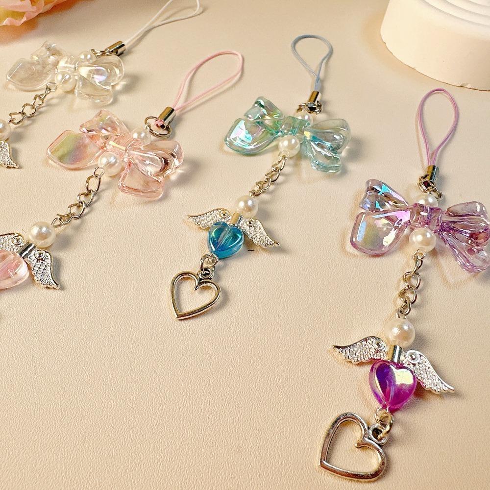 Wings Love Heart Pendant Phone Strap Love Pendant Key Chain Pendant Backpack Pendant  Gift