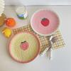 INS Hand-painted 8-inch Relief Plate Home Dessert Plate Breakfast Fruit Plate Fruit Baking Tray Cute Atmosphere Decoration Plate