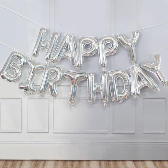 Happy Birthday Balloons Reusable Festive Fine Workmanship Birthday Party Decorations Banner Balloons for Gathering